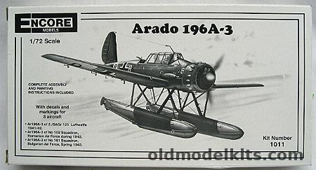 Encore 1/72 TWO Arado Ar-196 A-3  - Luftwaffe / Romania / Bulgarian Air Forces, 1011 plastic model kit
